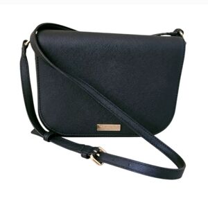 kate spade laurel way carsen saffiano leather crossbody bag black EUC